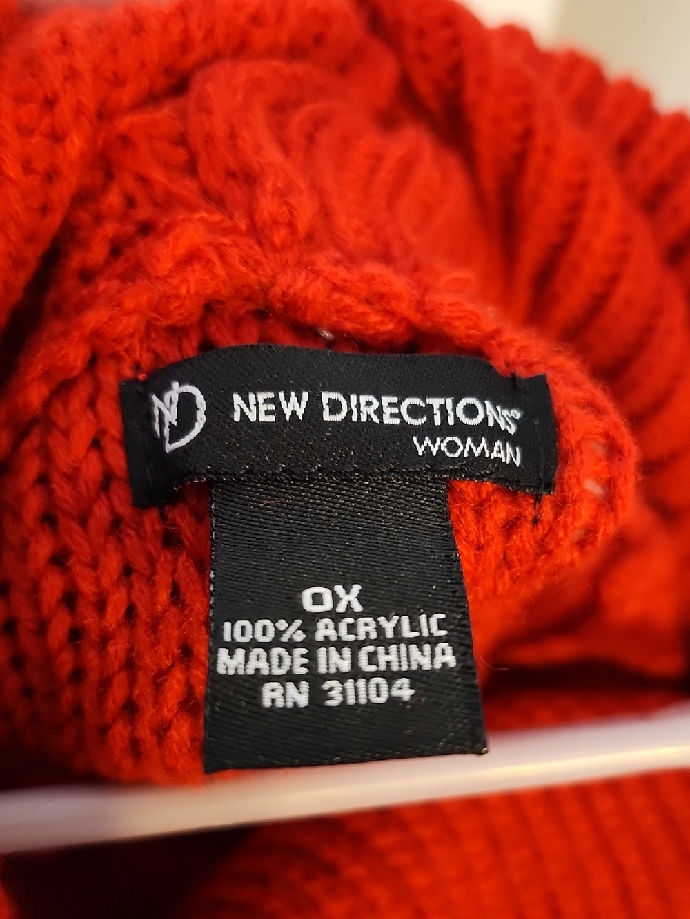 new directions Red Cowl Neck Sweater